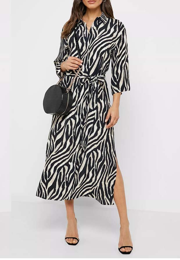 Maxi-jurk met dierenprint