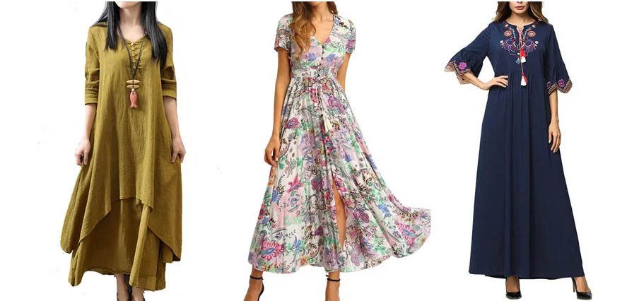 Mode Jurken Maxi-jurken Totem Maxi-jurk abstract patroon casual uitstraling 