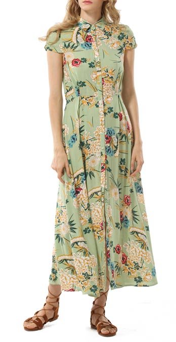 maxi-jurk van chiffon met bloemen