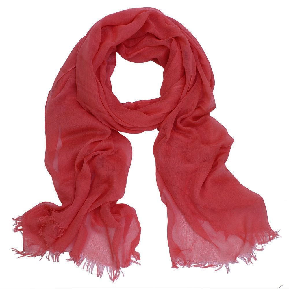 Red Silk Scarf Plain Red Scarf Raw Silk Scarves and Shawls 