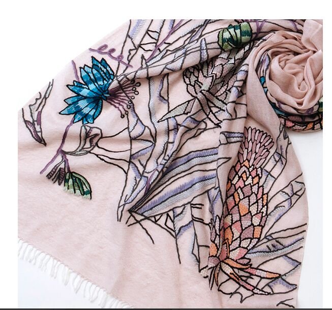 Embroidered Scarf & Shawl | Handmade Cashmere Pashmina