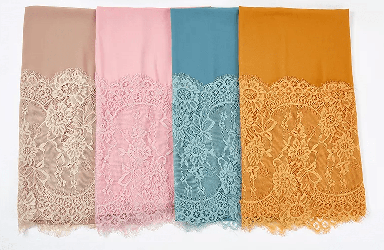 Embroidered Lace Shayla and Designer Pashmina Veils