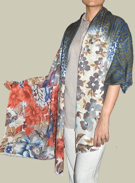 floral wool scarf