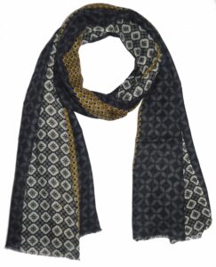 printed wool silk and cashmere blend scarf