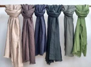 Linen solid color shawls