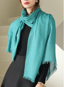 Foulards en coton bambou turquoise