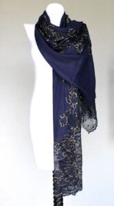 Navy Blue lace scarf