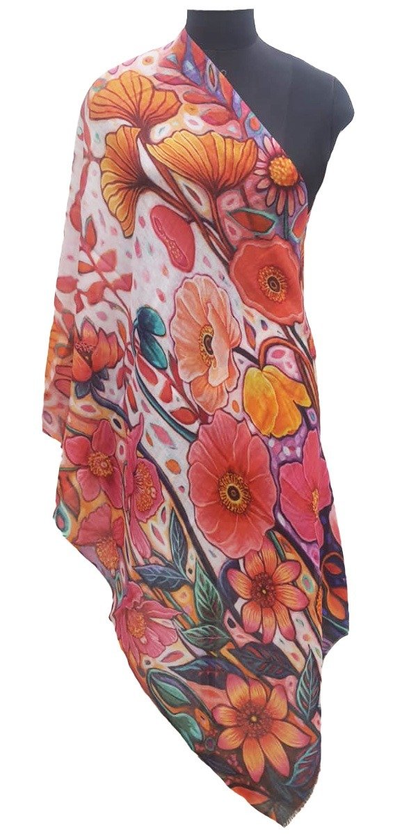 Fashion Soft Thin Chiffon Silk Scarf Women Geometric Floral Printed Scarves Foulard Sjaal Cachecol Feminino Long Silk Shawl