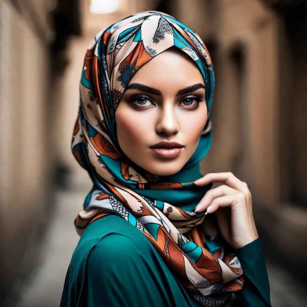 Printed Square Head Scarf