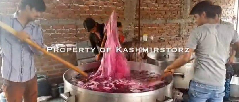traditional hand dyeing azo free shawls kashmir artisans